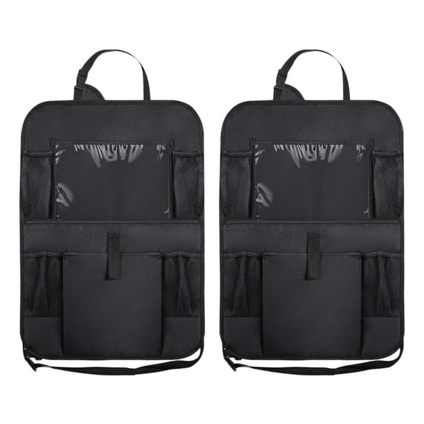 Bolsa de almacenamiento para asiento trasero de coche, organizador, alfombrilla para patadas de coche a prueba de polvo con correas ajustables,