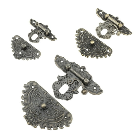Soimiss Jewelry Box Latches Hardware Wooden Box Lock Latches Zinc Alloy 3pcs