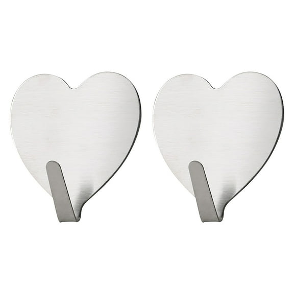 Iron Love Hook 2Pc Silver Hanging Hooks, 2X Love Hook Hooks, Silver