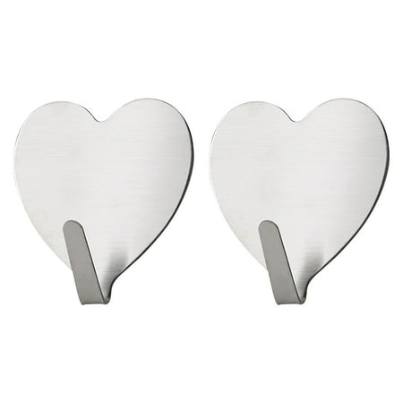 

HOOUDO Love Hook Clearance Hooks 2PCS Wrought Iron Love Hook Self-adhesive Punch-free Stainless Steel Hook Heart-shaped Hook Home Creative Decoration