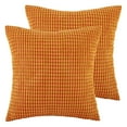 thumbnail image 2 of Transitional Striped Polyester Blend Throw Pillow Covers, 20" x 20", Orange, Set of 2, 2 of 5