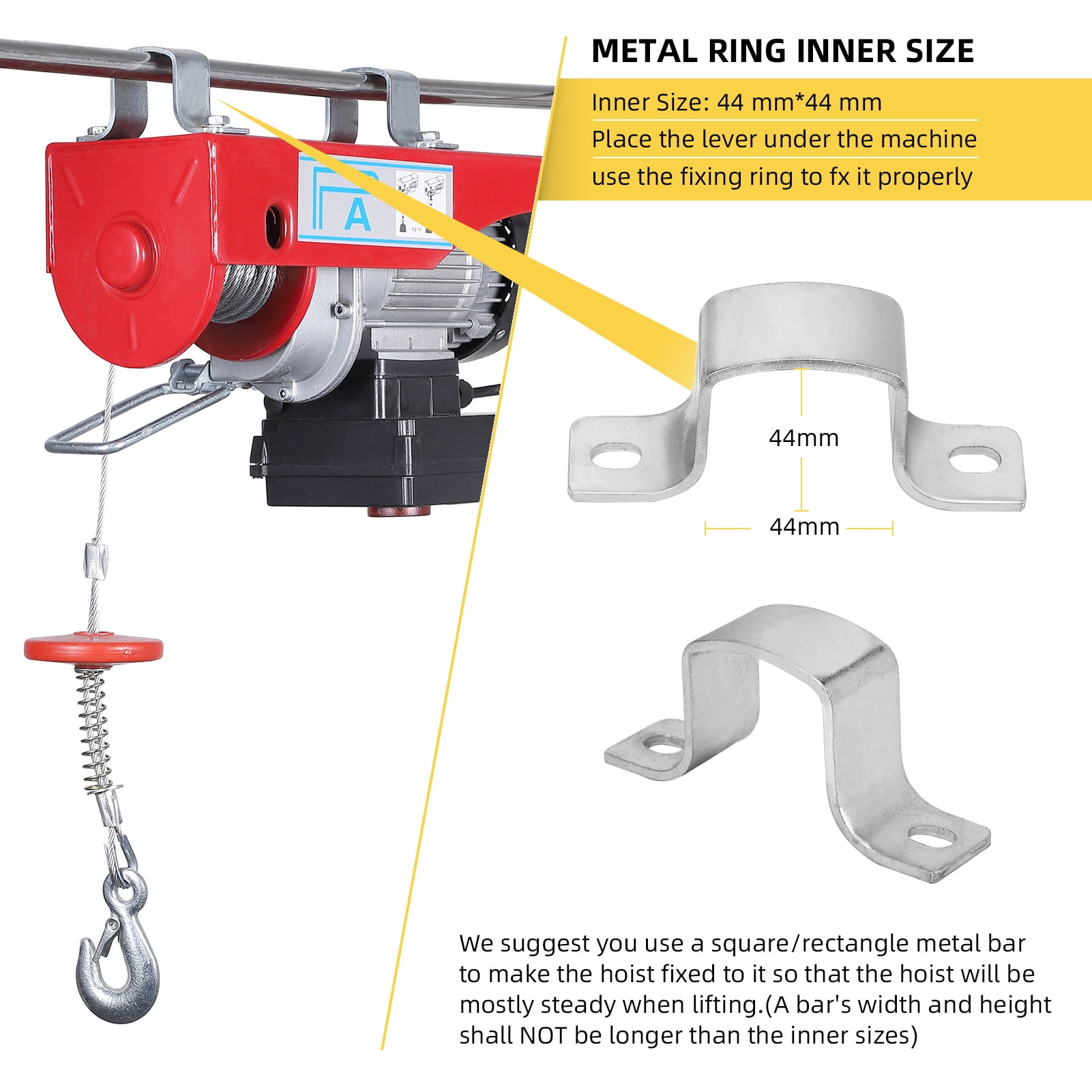 EastVita Electric Hoist, 880 Lbs Automatic Lift Electric Cable Hoist with Wireless Remote Control Power System, 110V Electric Winch Crane