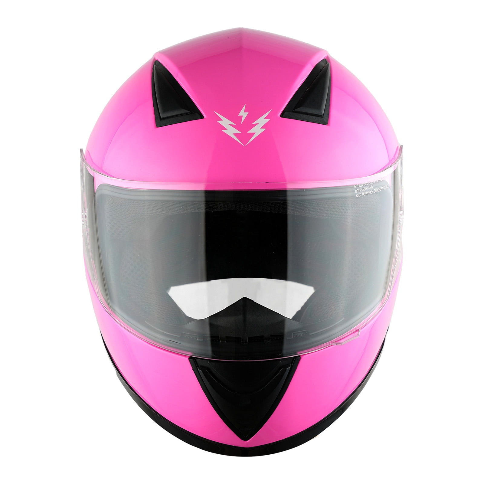 1Storm Motorcycle Youth Kids Street Dirt Bike ATV BMX MX Go Cart Karting Full Face Helmet with LED Tail Light: LED-B15 Glossy Pink