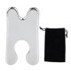 thumbnail image 1 of Tabla Gua Sha de acero inoxidable, herramienta de raspado Gua Sha con bolsa de almacenamiento para piernas, tobillos, masaje de espalda y cuello, 1 of 8