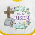 thumbnail image 4 of Inktastic Easter He Has Risen with Cross and Flowers Boys or Girls Baby Bib, 4 of 4