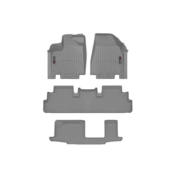 WeatherTech Custom Fit FloorLiners compatible with 2022-2026 Nissan Pathfinder - Complete Set (1st, 2nd, & 3rd Row), Grey