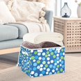 thumbnail image 3 of Yayeee Collapsible Storage Bin with Lid Fabric Closet Decorative Basket with Handles, Blue Dots, 3 of 7