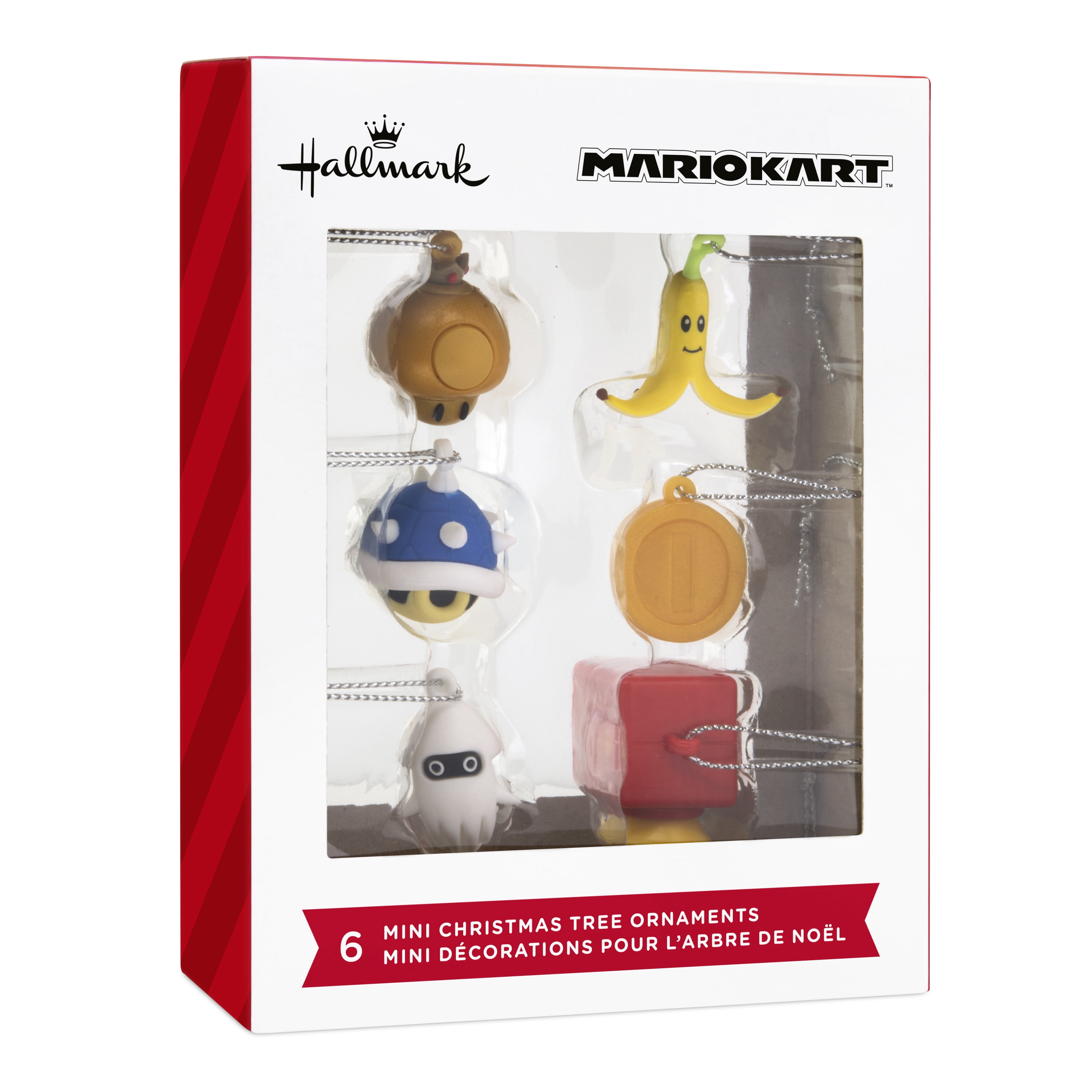 Hallmark Mini Ornaments (Nintendo Mario Kart, Shattrprf), Set of 6, 1 Count