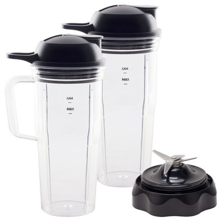 

2 Pack 24 oz Handled Cups with To-Go Lids and Extractor Blade Replacement Parts Compatible with NutriBullet Pro 1000 Combo and Select Blenders
