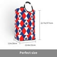 thumbnail image 3 of DouZhe 50L Rectangular Laundry Basket, Patriotic Red White Blue 3D Stars Prints Waterproof Foldable Laundry Hamper with Aluminum Handles, 3 of 6