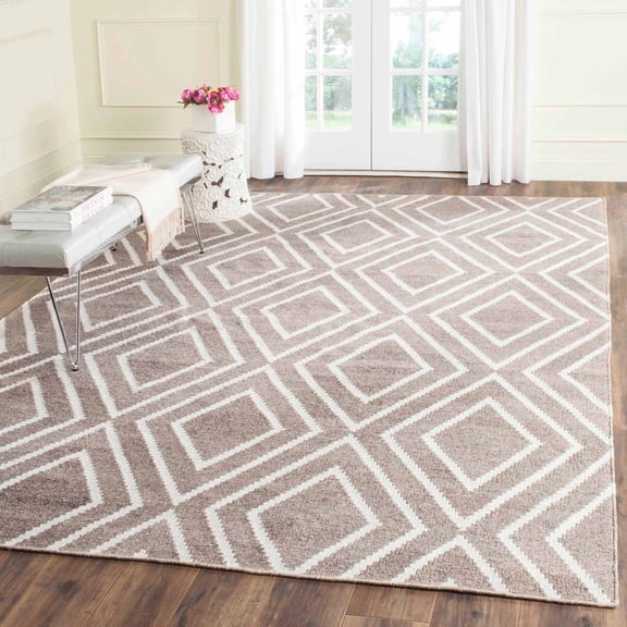 SAFAVIEH Kilim Lorcan Geometric Diamonds Area Rug, Grey/Ivory, 5' x 8'