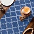 thumbnail image 3 of Dark Blue Morocco Table Runner 120 Inches, Ethnic Abstract Geometric Quatrefoil Grid Bed Runner Dresser Scarves Tabletop for Indoor Outdoor Parties/Ceremony/Banquet, 13"x 120", 3 of 8