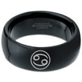 thumbnail image 2 of Tungsten Horoscope Cancer Band Ring 8mm Men Women Comfort Fit Black Dome Polished Size 12.5, 2 of 4