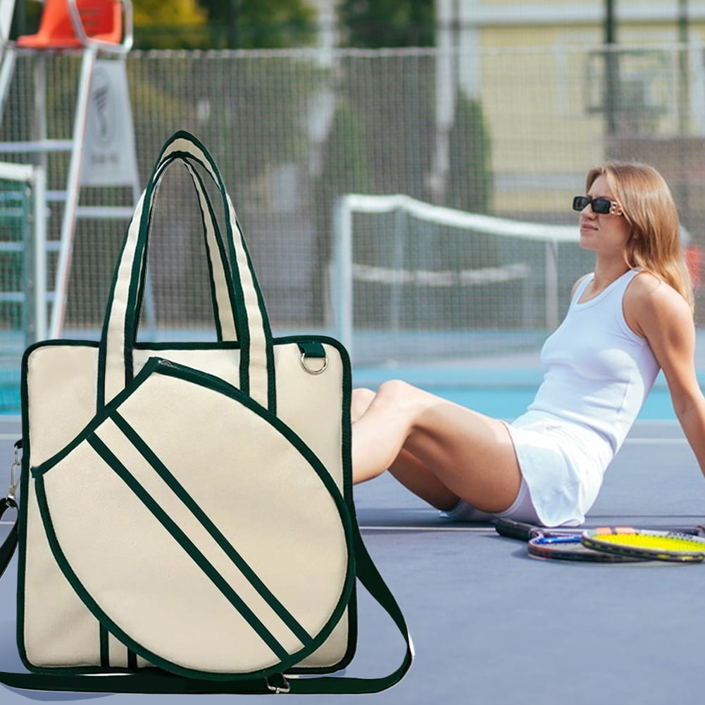 Neoprene Tennis Tote Bag Large Women Large Sports Handbag Tennis Racket Shoulder Bag Tennis Tote Bag for 2 Rackets