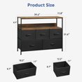 thumbnail image 5 of MONVANE Drawer Dresser with Shelves, Fabric Storage Organizer for Bedroom, Closet, Living Room, Black, 5 of 7