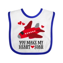 Inktastic Valentines Day Airplane Hearts Boys or Girls Baby Bib