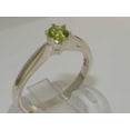 thumbnail image 2 of LBG British Made 10k White Gold Natural Peridot Womens Engagement Ring - 33 size options - Size 10, 2 of 7