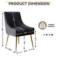 thumbnail image 3 of SEYNAR Modern Upholstered Pleated Velvet Dining Chairs Set of 2 Side Chair for Living Room,Black, 3 of 5
