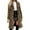 Brown, variant on Lovskoo 2024 Womens Winter Coats Casual Notch Lapel Leopard Long Sleeve Fleece Faux Ladies Warm Faux Furry Long Coat Jacket Winter Outerwear Brown
