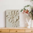 thumbnail image 3 of White Textured Flower Canvas Wall Art, Neutral Floral Abstract Print, Modern Minimalist Flower Artwork, Black and White Botanical Wall Decor for Living Room Bedroom, 3 of 7