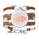 thumbnail image 1 of Misterio de la pesca pelágica Pulsera de cuero Negro trenzado pulsera de cuerda de amor Unbranded M, 1 of 3