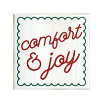 Stupell Industries Comfort & Joy Phrase Holiday Painting Unframed Art Print Wall Art, 12 x 12