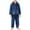 Dark Blue, variant on Kids Plush Soft Coats Pants Set 2 Piece Winter Warm Boys Front Button Cardigan Fuzzy Straight Pants Padded Outfits