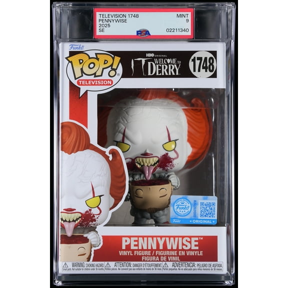 Bundle with PSA 9 MINT Graded Pennywise #1748 IT Welcome to Derry Collectible Vinyl Figure - Fully Encapsulated with Compatible Funko Pop! PSA Hard Protector Case