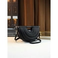 thumbnail image 3 of Women's Metallic Half Moon Clutch Evening Bag, 3 of 9
