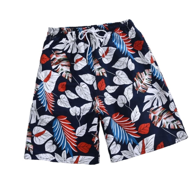 Pantalones cortos de playa para hombre, ropa de playa, traje de baño de poliéster, moderno, transpirable, cómodo Negro Blanco XL