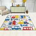 thumbnail image 3 of Dreamtimes Lightweight Soft Area Rugs, 80 x 58 inch（6'8" x 4'10"） Vehicles Cartoon Set Floor Mat for Kids Playing Room Hardwood Floor Living Room Nursery Rugs, 3 of 6