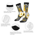 thumbnail image 3 of Fotbe Bee Kind Pattern Long Socks for Men & Women – Breathable & Stretchy Compression Socks, Ideal for Running, Travel, and Everyday Wear Size 5-11, 3 of 6