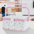 thumbnail image 6 of Wekvgz Sewing Basket with Removable Tray Practical Sewing Basket Organizer with Interior Pocket Portable Sewing Storage Box Stylish Sewing Kit Basket for Needles Thread Tape Measure, 6 of 10