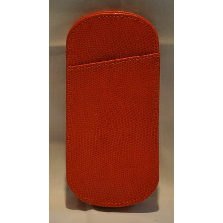 Printed Calf Slip in Tangerine Eyeglass Case