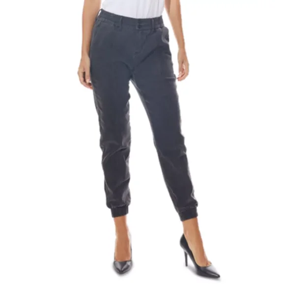 Dollhouse Juniors’ Double Button Jean Joggers, Gray/XL