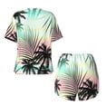 thumbnail image 5 of Picia Tropical Summer Palm Pajamas Sets for Women Soft Short-Sleeved Pjs with Lounge Shorts Two Piece Sleepwear-, 5 of 9