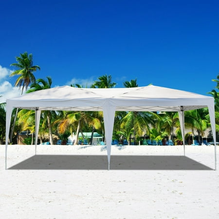 10' x 20' Canopy Tent Easy Pop Up with 4 Removable Sidewalls, Hight Quality Oxford Fabric & Heavy Duty Steel Frame, Protable Tent for Party Wedding Catering Gazebo Garden Beach Camping Patio,