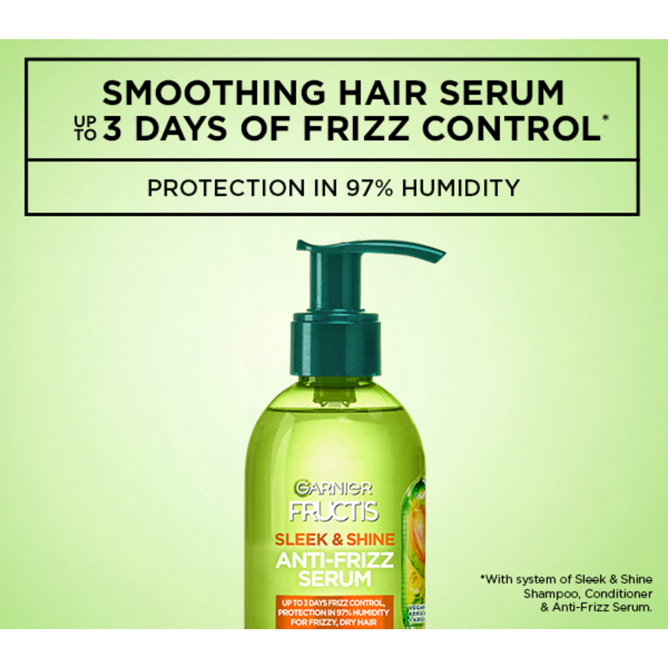 (4 pack) Garnier Fructis Sleek & Shine Anti-Frizz Hair Serum 5.1 fl oz, 2 Pack