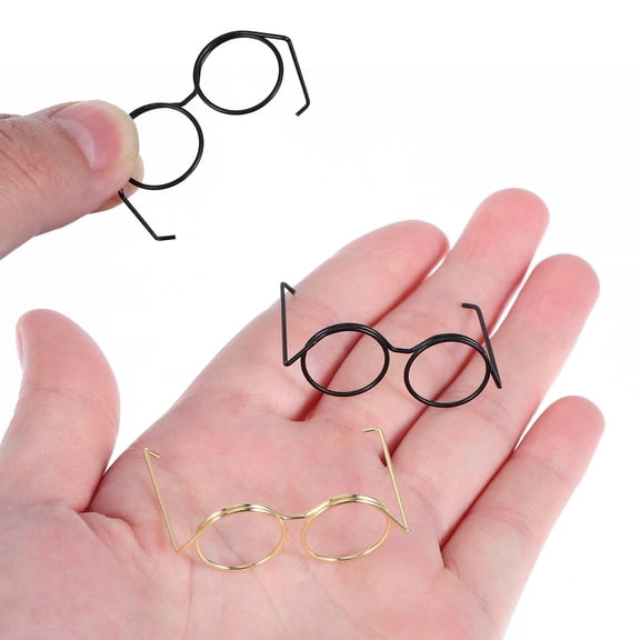 Amosfun 20Pcs Wire Rim Glasses for Dolls Assorted Colors Durable Metal
