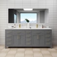 thumbnail image 2 of Wyndham Collection Beckett 84" Wood Double Bathroom Vanity in Dark Gray/Gold, 2 of 6