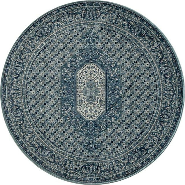 Art Carpet 21377 5 ft. Arbor Collection Downton Woven Round Area Rug, Blue