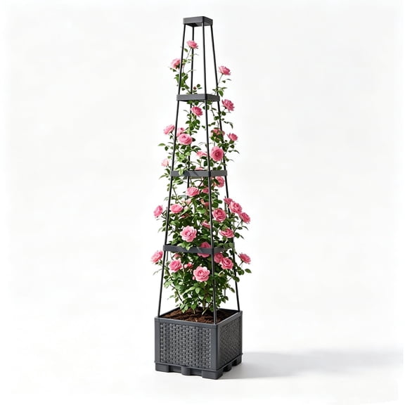 Tomato Planter with Trellis, 57" Self-Watering Raised Garden Bed Planter Box, Tomato Cages for Indoor & Outdoor Climbing Plants, Vines, Vegetables, and Flowers (57x9.8x9.8IN)