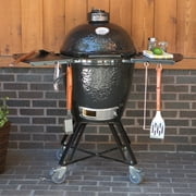 Primo Round Ceramic Charcoal All-In-One Kamado Grill Head on Wheeled Cradle