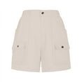 thumbnail image 4 of Abomasnow Bermuda Cargo Shorts for Women Knee Length 6 Pockets Elastic Waist Long Shorts for Summer Casual, 4 of 7