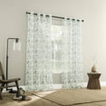 thumbnail image 3 of Mainstays Foliage Crushed Voile 2-Pack Sheer Grommet Window Curtains Panel Pair, 3 of 7