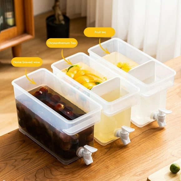 Plastic Drink Dispenser Beverage Dispenser With Spigot 3.5 L Plastic Drink Dispenser Beverage Dispenser With Spigot Iced Dispenser For Fridge Party Daily Use