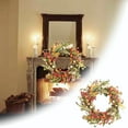 thumbnail image 2 of 24 Inch Fall Wreath with Pumpkin and Wheat Design for Door Wall Farmhouse Autumn Thanksgiving Holiday Indoor Outdoor Décor, 2 of 9