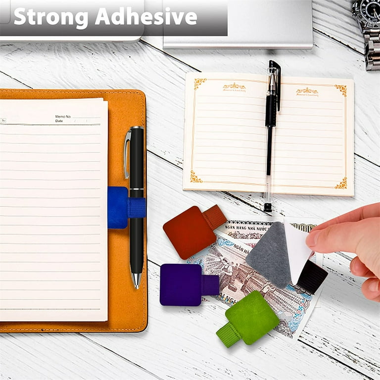 12 Pack Pen Loop Holder, Self-Adhesive Pen Holder Pencil Elastic Loop For Journals Calendars Photo Color