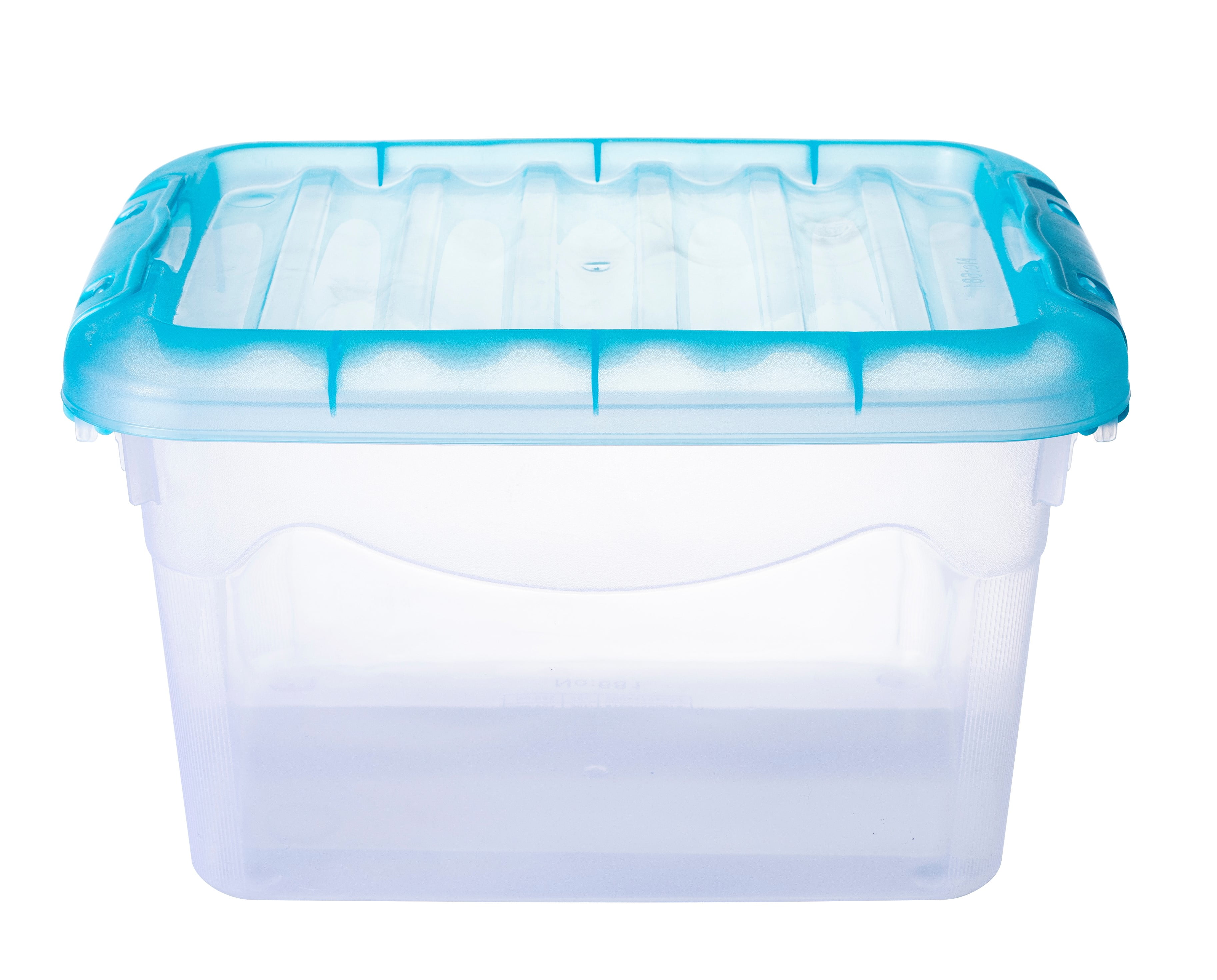 Plastic Storage Box 7L with Blue Lid, 11.5"x9"x7", Storage Made Easy, Use by Adults and Teens