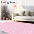 thumbnail image 2 of ODIKA 5'x7' Machine Washable Non-Slip Area Rug, Dreamscape Maze with Soothing Ombre Transitions High Traffic Rug, Pink, 730916, 2 of 7